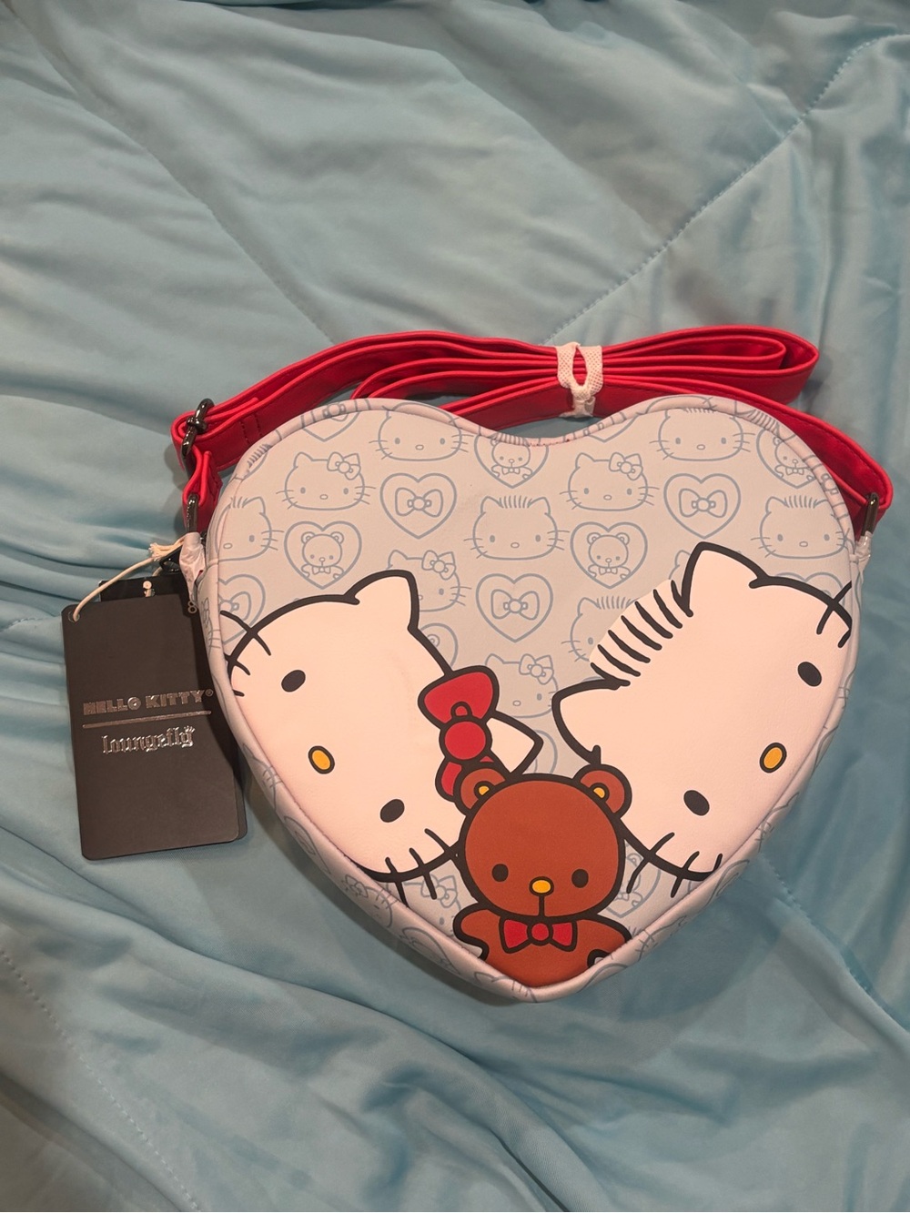 Loungefly Hello Kitty Heart Crossbody in White and Red